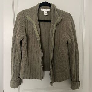 Green Zip-Up Sweater